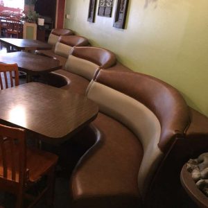wavy brown booths