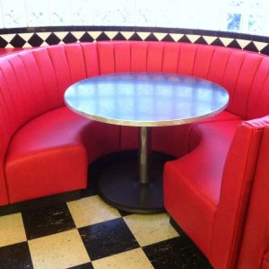 red round booth