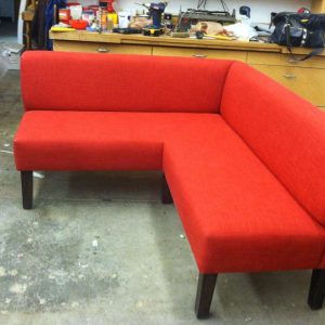 red corner sofa