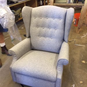 re-upholstered armchair